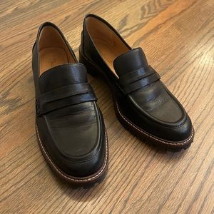 Madewell Corinne Lugsole Loafers, worn twice with small paint marks on left shoe